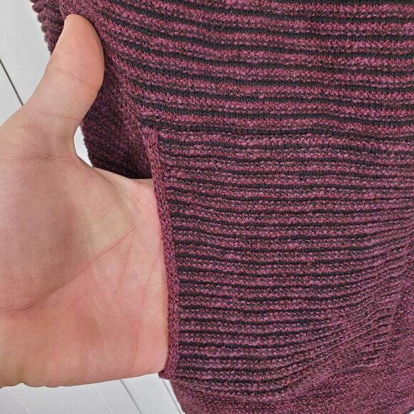 Pure Jill Cardigan Thick Knit Draped Collar Career Mature WOmens S Dark Red - Picture 6 of 11